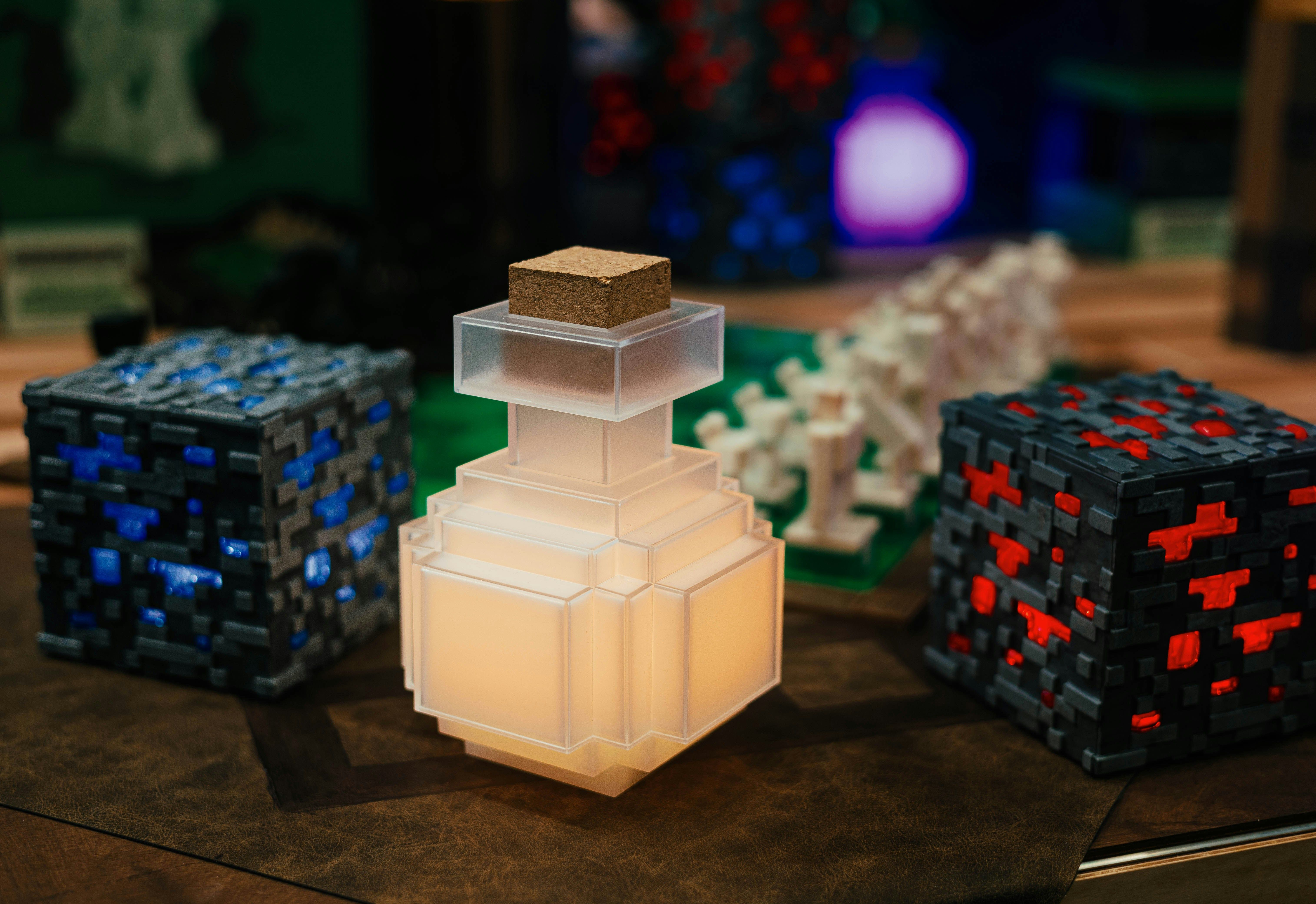 Minecraft-style items on a desktop, Photo by Connor Gan on Unsplash